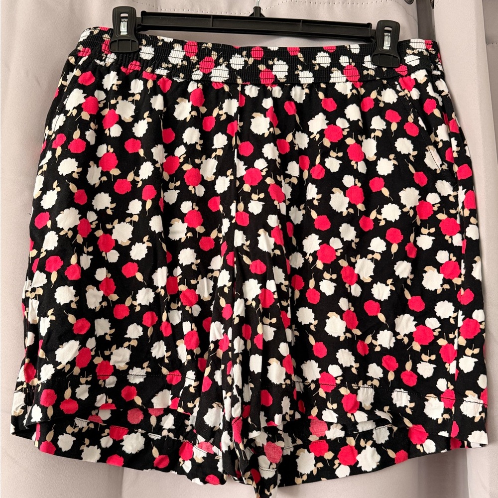 Lane Bryant 14/16 Floral High Waist Shorts - Black, Red, White, Tan